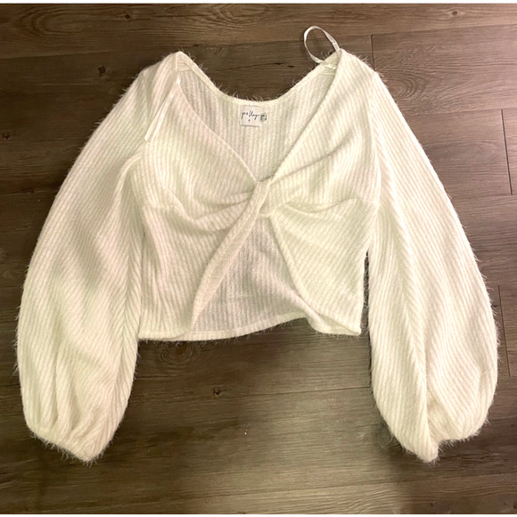 Princess Polly Cropped White Sweater - Picture 4 of 4